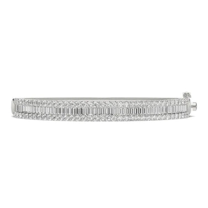 Baguette and Round Diamond Bangle Bracelet Essentials