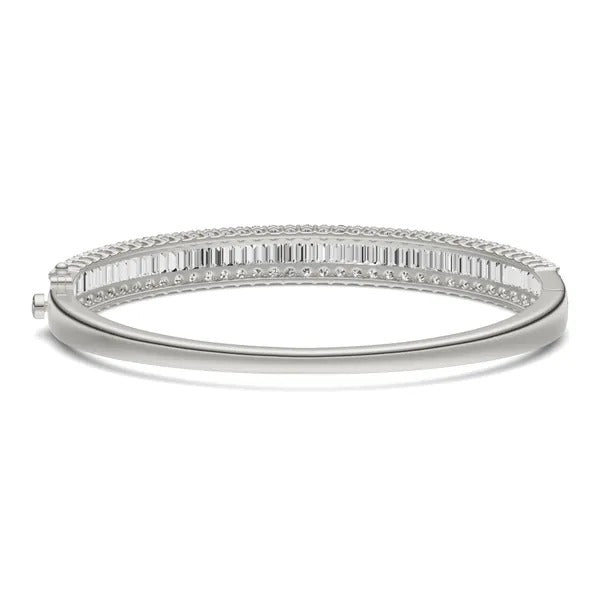 Baguette and Round Diamond Bangle Bracelet Essentials