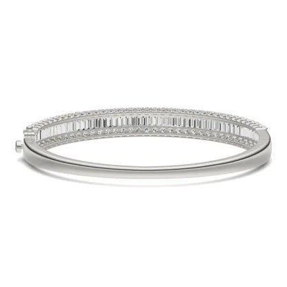 Baguette and Round Diamond Bangle Bracelet Essentials